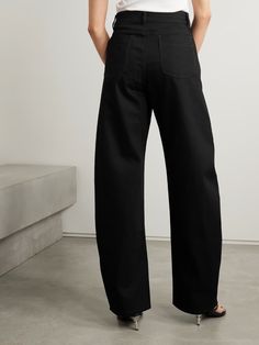 LEMAIRE High-rise wide-leg jeans | NET-A-PORTER Chic Full-length Jeans With Five Pockets, Trendy Wide Leg Pants With Five Pockets, Modern Mid-rise Wide Leg Pants With Five Pockets, Chic Wide-leg Flare Jeans With Five Pockets, Modern Wide-leg Pants With Five Pockets, Chic Wide Leg Flare Jeans With Five Pockets, Modern Wide Leg Work Jeans, Modern Wide Leg Jeans For Work, Chic Wide Leg Pants With Five Pockets