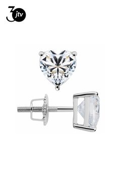 Bella Luce�� white diamond simulant 1.50ctw heart shaped, 14k white gold heart studs with velvet gift box. Meaures approximately 0.19" L x 0.19" W and has screwback backings. The diamond equivalent weight is 0.90ctw. Valentine's Day Heart Cut Diamond Earrings With Prong Setting, Gia Certified Heart Cut Sterling Silver Jewelry, Classic Heart-shaped Diamond Earrings With Vvs Clarity, Valentine's Day Round Cut Diamond Earrings With Prong Setting, Classic Diamond Earrings With Prong Setting For Valentine's Day, Valentine's Day Round Cut Cubic Zirconia Diamond Earrings, Fine Jewelry Heart Cut Diamond Earrings, Vvs Clarity Heart Cut Diamond Earrings, Heart Cut Diamond Earrings With Vvs Clarity