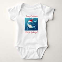 Custom Gift, Santa Dolphin, Merry Christmas, Baby Bodysuit Merry Christmas Baby, Inexpensive Gift, Secret Santa Gifts, Consumer Products, Christmas Baby, Diy Christmas Gifts, Clothes Gift