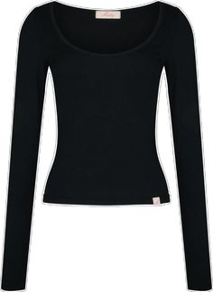 Elegant Cotton Scoop Neck Tops, Modern Seamless Solid Tops, Sleek Fitted Tops For Everyday, Modern Seamless Solid Color Tops, Everyday Modal Fitted Tops, Fitted Modal Tops For Everyday, Elegant Seamless Tops For Everyday, Elegant Scoop Neck Top For Everyday, Sleek Crew Neck Top With Minimal Stretch