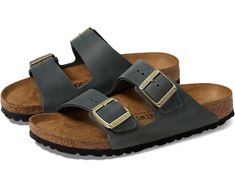 Women's Birkenstock Arizona - Oiled Leather | Zappos.com Casual Spring Slides With Tang Buckle, Casual Slip-on Slides With Tang Buckle, Casual Tang Buckle Slip-on Slides, Classic Sandals With Leather Footbed For Everyday, Classic Leather Footbed Sandals For Everyday, Classic Everyday Sandals With Leather Footbed, Classic Sandals With Leather Footbed, Classic Slides With Buckle Closure, Casual Summer Footbed Sandals With Tang Buckle