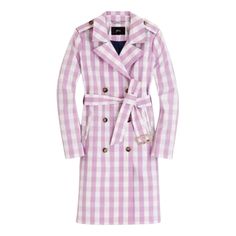 Nwot J Crew “Oversized Gingham” Trench Coat. Size 4. Nobody Does Gingham Quite Like We Do, Which Is Why We Took Our Signature Trench Coat-With All The Classic Details You Already Love, Like A Contrast Collar Meant For Popping, Removable Belt And Water-Repellent Fabric-And Crafted It In A Mood-Lifting Oversized Gingham Print. Cotton Notch Collar Six-Button Closure Welt Pockets Belted Waist Lined Plaid Cotton Outerwear For Work, Chic Plaid Cotton Outerwear, Spring Daywear Plaid Outerwear, Plaid Outerwear For Spring Daywear, Spring Gingham Long Sleeve Outerwear, Spring Plaid Cotton Outerwear, Spring Gingham Outerwear For Work, Preppy Cotton Outerwear For Spring, Cotton Gingham Outerwear For Spring