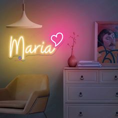 Name Lights Custom Heart Lead Light Neon Sign For Room, Pink Led Room, Led Board Design, Led Name Board, Name Lights, Heart Led Light, Name Neon Light, Neon Sign Board, Neon Led Lights