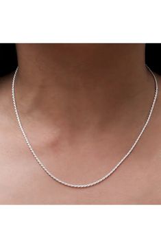 BEST SILVER Sterling Silver Rope Chain 20" | Nordstromrack Sterling Silver Rope Chain Necklace, Classic Silver Rope Chain Necklace As Gift, Classic Silver Rope Chain Necklace Gift, Silver Rope Chain, Silver Chains, Chain Silver, Bridal Bands, The Test, Rope Chain