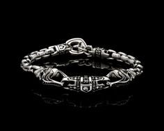 Holiday Gift Guide - NightRider Jewelry Silver Bracelets For Men, Mens Bracelet Fashion, Rope Bracelet Men, Jewelry Rings Unique, Rings Skull, Biker Bracelet, Skull Rings, Biker Jewelry, Bracelet And Necklace