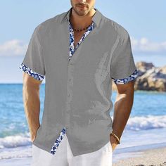 Season:Summer; Fabric:Cotton And Linen; Sleeve Length:Short Sleeve; Look After Me:Wet and Dry Cleaning,Washable; Gender:Men's; Style:Comfortable,Fashion; Tops Type:Summer Shirt,Beach Shirt,Linen Shirt,Shirt; Occasion:Vacation,Hawaiian,Streetwear,Casual,Daily,Holiday; Pattern:Color Block,Floral; Neckline:Lapel; Listing Date:05/30/2023; Bust:; Length:; Shoulder Width:; Sleeve: Floral Lapel, Mens Shirts Online, Cheap Vacation, Shirt Linen, Style Comfortable, Navy Blue Shorts, Streetwear Casual, Beach Shirt, Summer Clothing