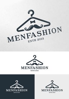 the logo for menfashion is designed to look like a suit hanger