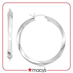 in stock Modern Macy's Jewelry With Polished Finish, Macy's Hoop Earrings For Formal Occasions, Macy's Hoop Jewelry For Formal Occasions, Macy's Formal Hoop Jewelry, 14k White Gold Hoop Jewelry, Modern Round Earrings From Macy's, Macy's Oval Sterling Silver Jewelry, Macy's Modern Round Earrings, Formal Hoop Jewelry With Polished Finish