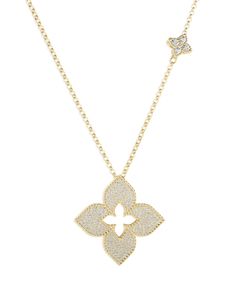 Roberto Coin 18K Gold Venetian Princess Diamond Pendant Necklace, 1.35 ct. t.w. Roberto Coin Venetian Princess, Luxury Necklace With Flower Pendant In Pave Setting, Crown Collection, Roberto Coin, Princess Diamond, Diamond Pendant Necklace, Diamond Pendant, 18k Gold, Coin