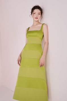 Crafted from high-quality silk crepe, this ankle length dress features a flattering A-line silhouette and a sophisticated square neck. Perfect for a vacation, this dress will elevate your look with its elegant and timeless design. Ankle Length Dress, Avocado Green, Silk Crepe, Crepe Fabric, Designer Collection, Stripes Design, Square Neck, Ankle Length, Online Fashion