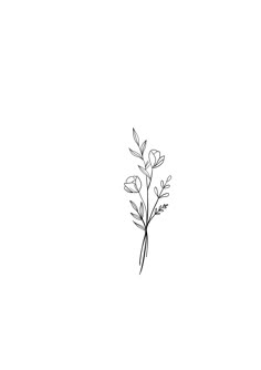 a black and white drawing of flowers on a white background