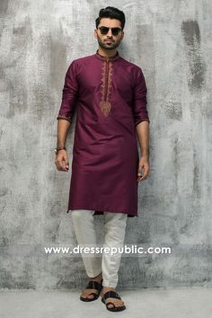 Festive Kurta Shalwar - DRM5192 Kaunda Suit, Marriage Clothes, Latest Kurta Designs, Nehru Jacket For Men, Embroidery Kurta, Mens Indian Wear