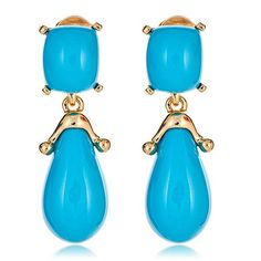 Kenneth Jay Lane Double Turquoise Earrings Elegant Blue Cabochon Clip-on Earrings, Elegant Turquoise Clip-on Earrings, Lemon Earrings, Necklace Length Guide, Elizabeth Cole, David Webb, Fruit Earrings, Mixed Fruit, Gold Plated Bracelets