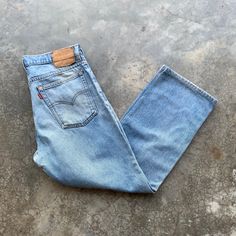 "Distressed Levis 515 Denim Jeans. Size fits 33\". Still in great condition. Small stains at leg and coin pocket. Overall condition is 8/10. Weight 800g. Please check the measurement below.Measurements are taken laid flat. Waist : 33 inches Length : 39 inches Inseam : 27 inches Rise : 12 inches Thigh : 11.5 inches Leg : 8 inches Thank you" Light Wash Denim Jeans, Uniqlo Jeans, Acid Wash Denim, Levi’s Jeans, Vintage Polo Ralph Lauren, Distressed Denim Jeans, Black Denim Jeans, Levi Jeans 501, Jeans Distressed