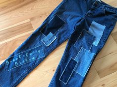 an old pair of jeans that have been painted on