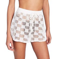 Women's Open Weave Crochet Cover Up Shorts Wild Fable Natural Cream M Description Open-Weave Cover-Up Shorts From Wild Fable Feature Crochet Detailing. Very Sheer Design In A High-Rise Silhouette. Soft Breathable Fabric For Comfort And Pull-On Style With Front Drawstring For Easy Wear And Removal. Specifications * Closure Type: Pull-On * Sizing: Womens * Material: 100% Recycled Polyester * Sheerness: Sheer * Rise: High Rise * Fabric Name: Crochet * Garment Length: Above Knee * Garment Details: U Crochet Lace Beach Bottoms For Summer, Summer Beach Crochet Lace Bottoms, Crochet Lace Beachwear Bottoms For Vacation, Crochet Lace Bottoms For Beachwear Vacation, Crochet Lace Bottoms For Beach Vacation, Beachwear Bottoms With Crochet Lace For Beach Season, Beachwear Bottoms With Crochet Lace For Vacation, White Crochet Lace Bottoms For Vacation, White Open Knit Bottoms For Summer