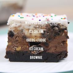 a piece of ice cream brownie on a plate