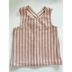 Elevate Your Casual Look With This Madewell Boucl Stripe Cross-Back Tank Top That Features A Round Neckline, Wide Straps, And A Pullover Closure. The Sleeveless Top Comes In A Beige Multi-Color And Is Perfect For The Summer, Fall, Or Spring Seasons. Its Fabric Type Is Knit, And It Is Made From A Combination Of Polyester, Cotton, Acrylic, And Elastane. This Tank Top Is Perfect For Any Occasion, Whether You're Going To The Beach, A Bohemian-Themed Party, Or A Family Gathering. It Is Available In S Striped Cotton V-neck Blouse, Striped V-neck Summer Tops, Red Cotton V-neck Top, Red Cotton Vacation Tops, Red Cotton Summer Tops, Red Cotton Tops For Vacation, Red V-neck Summer Tank Top, Going To The Beach, Tank Top Straps