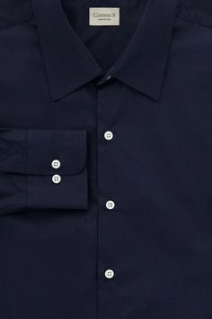 La Shirt Classica, Cotton Poplin – Comme Si La Shirt, Nautical Stripes, Marina Blue, Comme Si, Mother Of Pearl Buttons, Cotton Poplin, Timeless Style, Timeless Fashion, Nautical