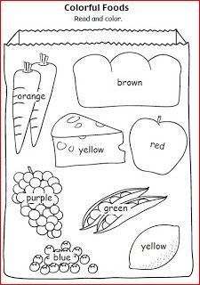 a coloring book with fruits and vegetables on it