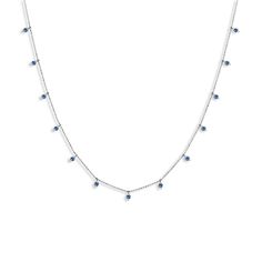 14K White Gold Necklace with 0.65 Carats (total weight) of Blue Sapphires. The necklace measures 18". Island Life Style, White Gold Necklace, The Necklace, White Gold Necklaces, Fine Jewels, Sapphire Necklace, Blue Sapphire, Sapphire, Gold Necklace