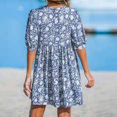 Embrace a touch of romance in our Blue Floral Puff Sleeve Mini Dress! The puff sleeves add a playful element to this charming dress. Adorned with a delightful floral pattern, it's perfect for a sweet and stylish look. Its playful and feminine aesthetic makes it a great choice for various occasions, from casual daytime outings to dressier events. Product code: CAA05A4B079TC Summer Puff Sleeve Dress With Ditsy Floral Print, Spring Blue Mini Dress With Lantern Sleeves, Blue Mini Dress With Lantern Sleeves For Spring, Casual Floral Dress With Puff Sleeves, Blue Lantern Sleeve Mini Dress For Brunch, Blue Floral Print Puff Sleeve Mini Dress, Blue Floral Print Dress With Lantern Sleeves, Blue Floral Print Puff Sleeve Dress, Puff Sleeve Floral Beach Dress