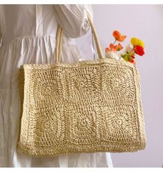 Elena Handbags Large Straw Summer Tote Spring Cream Tote Beach Bag, Beige Summer Bags In Natural Fiber, Cream Square Bag For Vacation, Cream Straw Bags With Braided Handles, Summer Beige Bags In Natural Fiber, Chic Rectangular Summer Bag, Cream Square Vacation Bag, Chic Rectangular Summer Bags, Beige Natural Fiber Summer Bags