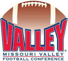 the logo for valley football conference, featuring an image of a football on top of it