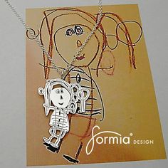 Your childs drawing as jewelry; Personalize a pendant by letting your childs fun and artistic drawings transform into silver. Handmade pendant from your drawings to give joy to any parent or grandparent. ** LARGE SIZE 2 INCH x 2 INCH (varies slightly due to drawings shape). Taking Artistic White Necklace For Gift, Personalized White Necklace, Handmade Artistic Art As A Gift, Handmade Artsy Art For Gift, Handmade Artsy Art Gift, Childs Drawing, Artistic Drawings, Charlottesville Va, Necklace Design