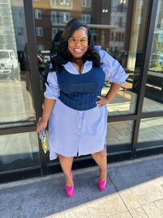 #plussizefashion #plussizeoutfits #denimondenim #denimoutfits #denim #denimdress #corset #aesthetic #womensclothing #womenfashion Feminine Modest Outfits, Corset Aesthetic, Womens Outfit Ideas, Summer Work Wear, Corset Outfits, Blazer Outfits Casual, Plus Size Fashionista, Clothing Closet, Plus Size Fall Outfit