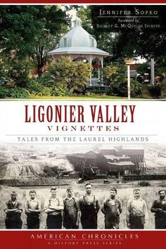 a book cover with an image of men standing in front of a gazebo and trees