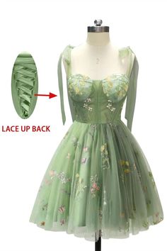 sheer corset blue floral A-line short homecoming dress sweet 16 dress Green Sleeveless Dress With Lace-up Back, Sleeveless Green Dress With Lace-up Back, Spring A-line Corset Dress With Fitted Bodice, Spring A-line Corset Dress With Corset Back, Green Knee-length Prom Dress, Strapless Green Dress With Lined Bodice, Green Strapless Dress With Fitted Bodice, Green Strapless Dress With Lined Bodice, Green Prom Dress With Lace-up Back