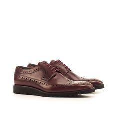 Similar to a Full Brogue, the Long Wingtip Blucher is unique in that one brogue panel extends from the toecap all the way to the heel of the shoe. Like a Full Brogue, the Long Wingtip Blucher is a classic style suitable for formal occasions and office wear alike. The Details: Materials: burgundy painted calf Sole: black sportwedge The Fine Print: Shoe production timeline/shipping can vary from 20-40 days from the date of order. All shoes are handmade, small tiny changes or imperfections are natu Degree Design, Bespoke Shoes, Mens Luxury Fashion, Shoe Print, Stylish Shoes, Handmade Shoes, Shoe Style, Office Wear, Womens Oxfords