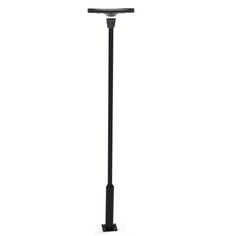 a black metal pole with a light on it's top and the bottom end