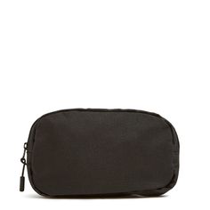 a black toiletry bag on a white background with no one in the photo or description