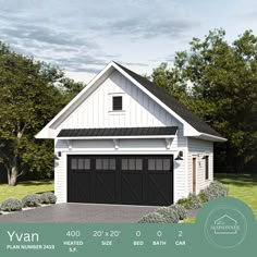 Build your dream garage with the Yvan garage plans. Detached garage plans, two-car garage plans, double garage plans 20'X 20' and 400 sq.ft garage plan. Building features: Total dimensions: 20'x 20' Total height: 20'-3 1\2'' Garage square footage: 400 sq.ft Roof pitches: 10:12 Wall types: 2''x 6'' for insulated garage (option for 2''x 4'') Foundation type: Stem wall option and monolithic slab option Garage door size: 16'x 7' Thank you for your interest in this listing. Do not hesitate to contact me if you have any questions, I will be happy to respond as soon as possible! BEFORE PURCHASING: Thank you for carefully reading the information below regarding what is included in the plan, what is not included in the plan AND THE DISCLAIMER. I absolutely want you to be satisfied with your purchas Garage Blueprints, Detached Garage Plans, Roof Pitches, Stem Wall, Insulated Garage, Garage Door Sizes, Plan Building, Plan Garage, Garage Plans Detached