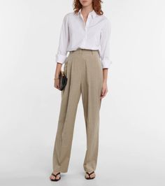 Gelso high-rise wide-leg pants Timeless Wide-leg Dress Pants For Business Casual, Classic Wide-leg Office Pantsuit, Timeless Wide Leg Dress Pants For Office, Fall Wide Leg Pants For Office With Straight Hem, Fall Wide Leg Pants For Office, Timeless Wide Leg Workwear Pants, Timeless Wide-leg Workwear Pants, Business Wide Leg Pants With Straight Hem For Fall, Formal Relaxed Fit Wide-leg Pants