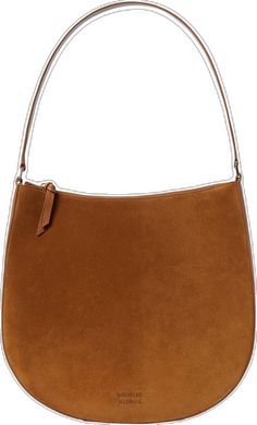 a brown handbag on a white background