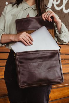 Protect your tech in style with our handcrafted leather laptop case. Designed for the modern professional, this case combines functionality with timeless elegance. Perfect for work, travel, or everyday use. Discover more at Joffa.com. #LeatherGoods #HandcraftedQuality #WorkEssentials #LaptopCase #LeatherCraft #ProfessionalStyle #ShopJoffa #SustainableFashion #HandmadeAccessories Luxury Modern Laptop Bag, Luxury Everyday Functional Cases, Luxury Functional Everyday Cases, Luxury Satchel Bag As Gift, Luxury Modern Cases For Everyday Use, Elegant Luxury Laptop Bag For Travel, Luxury Elegant Laptop Bag, Modern Luxury Laptop Bag For Everyday, Luxury Laptop Bag For Travel