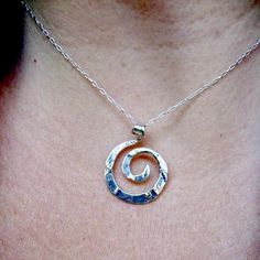 Ancient Spiral necklace in copper, bronze or sterling silver (SM) - Nora Catherine Spiral Necklace, Craft Lights, Small Pendant, Metal Clay, Trendy Jewelry, Nautilus, Jewelry Care, Washer Necklace, Swirl