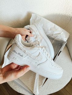 Wedding Bridal Sneaker Personalized Nike Air Force 1s Pearl Wedding Sneakers wedding Bride Shoes Custom Wedding Sneakers for Bride - Etsy Wedding Dunks, Bride Tennis Shoes, Bridal Tennis Shoes, Reception Sneakers, Sneakers For Bride, Wedding Tennis Shoes, Wedding Bride Shoes, Wedding Sneakers For Bride, Dresses With Tennis Shoes