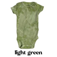 This is a listing for a SHORT SLEEVE baby bodysuit hand-dyed PLEASE NOTE that because each piece is unique and hand-dyed, there will be some variations in color placement/quantity from the product picture but will overall look is the same. Items also come pre-washed. Gerber Onesies 100% cotton Preshrunk, soft-washed check the size guide to determine the correct bodysuit size CARE INSTRUCTIONS: machine wash safe (cold with like colors) inside out *they come pre-washed* hang dry or tumble dry low Fitted Soft-washed Cotton Onesie, Green Fitted Casual Onesie, Fitted Casual Onesie, Soft-washed, Fitted Soft-washed Casual Onesie, Casual Fitted Soft-washed Onesie, Casual Green Short Sleeve Bodysuit, Casual Brown Cotton Bodysuit, Fitted Basic Summer Onesie, Basic Fitted Summer Onesie