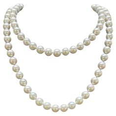 Opera length white akoya pearl necklace. The length of this necklace is 30 inches, the width is 8-8.5 mm, and it has a total weight of 70.6 grams. Transparent Png Necklace, Luxury White Gold Round Pearl Necklace, Old Money Pearl Necklace, Formal Long Pearl Necklace With Pendant, Classic Long Pearl Necklace With Pendant, Classic Long Pearl Necklace, Formal Long Pearl Chain Necklace, Formal Long Pearl Drop Necklace, Formal Long Pearl Necklace