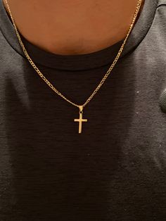 Mens Chain Necklace Gold Cross Pendant, Gold Chain With Cross For Men, Mens Necklace Cross, Christian Necklace Men, Mens Christian Jewelry, Cross Necklace For Men Gold, Chain With Cross Men, Mens Cross Necklace Gold, Men's Cross Necklace