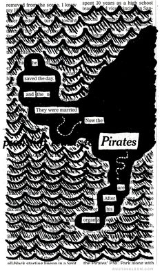 a black and white drawing with words on it that say pirates in different languages,