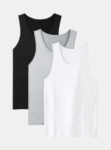 David Archy 3 Packs Crew Neck Tank Bamboo Aanti Sweat Black And White Undershirt Undershirt Tank Top, Soft Vest, Lightweight Vest, Best Tank Tops, Cool Tanks, Vest Shirt, Hot Summer, Mens Tank Tops, Basic Tank Top