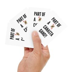 hand holding four cards that say part of a car, part of a cat and part of a dog