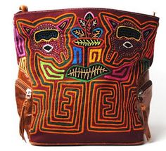 Panamanian Mola Handbag Indigenous Decor, Panama Cruise, Panama Style, 3d Fabric, Ethnic Bag, Panama Canal