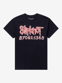 Be the push that makes others move. Rep Slipknot with this tee inspired by their self titled album. It has a double-sided print with the band's name and "870621345" on the front and "Don't ever judge me" lyrics on the back.100% cottonWash cold; dry lowImportedListed in men'sunisex sizes Graphic Tee With Band Logo For Streetwear, Graphic Tee With Band Logo And Crew Neck, Alternative Style Band Logo T-shirt With Crew Neck, Band Logo Graphic Tee With Crew Neck, Slipknot Outfit Ideas, Alternative Crew Neck T-shirt With Band Logo, Band Merch T-shirt With Text Print, Relaxed Fit Band Merch T-shirt With Logo, Slipknot Shirt