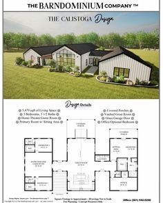 the barndominum company's floor plan is shown